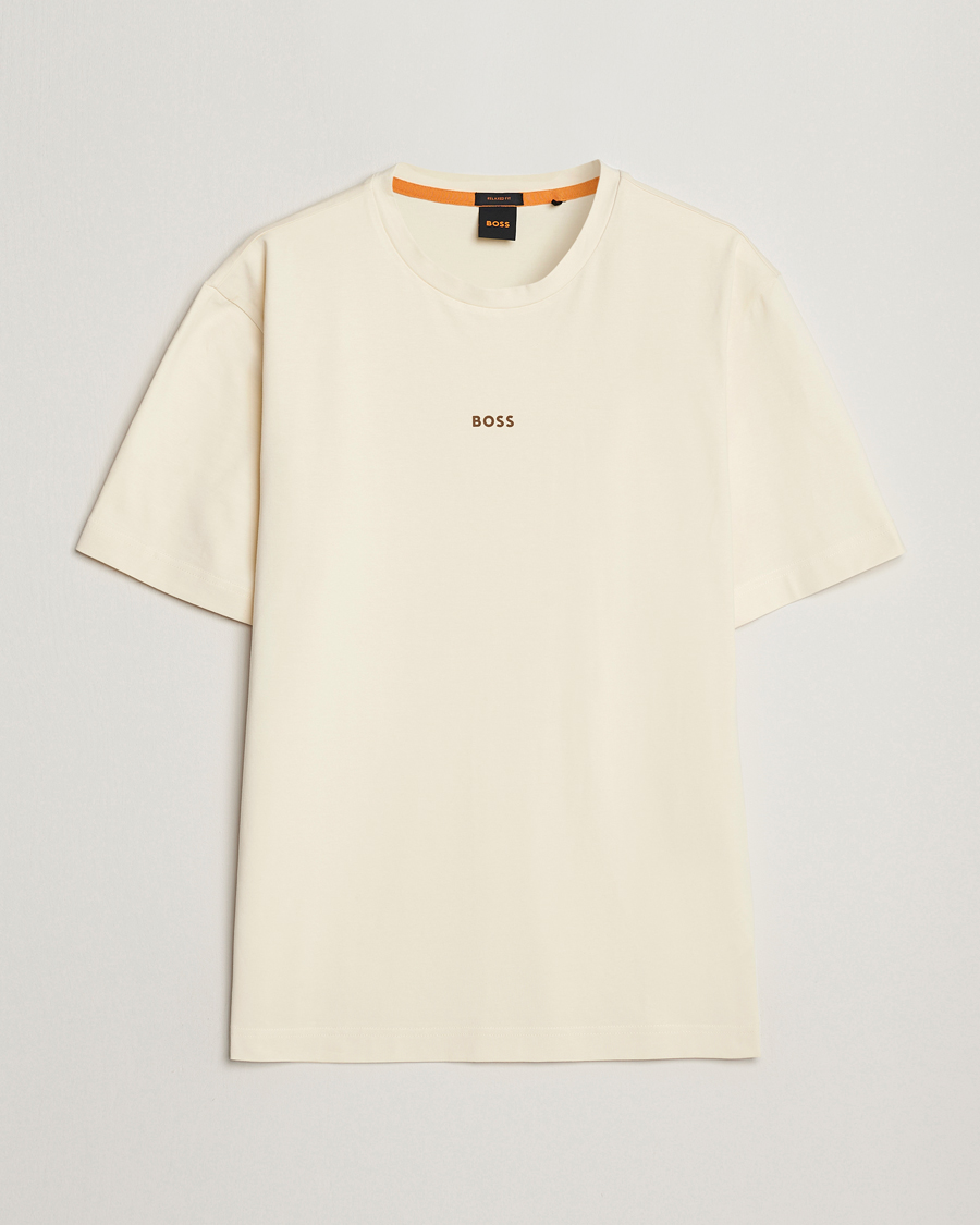 Herren | T-Shirts | BOSS ORANGE | Tchup Logo Crew Neck T-Shirt Light Beige