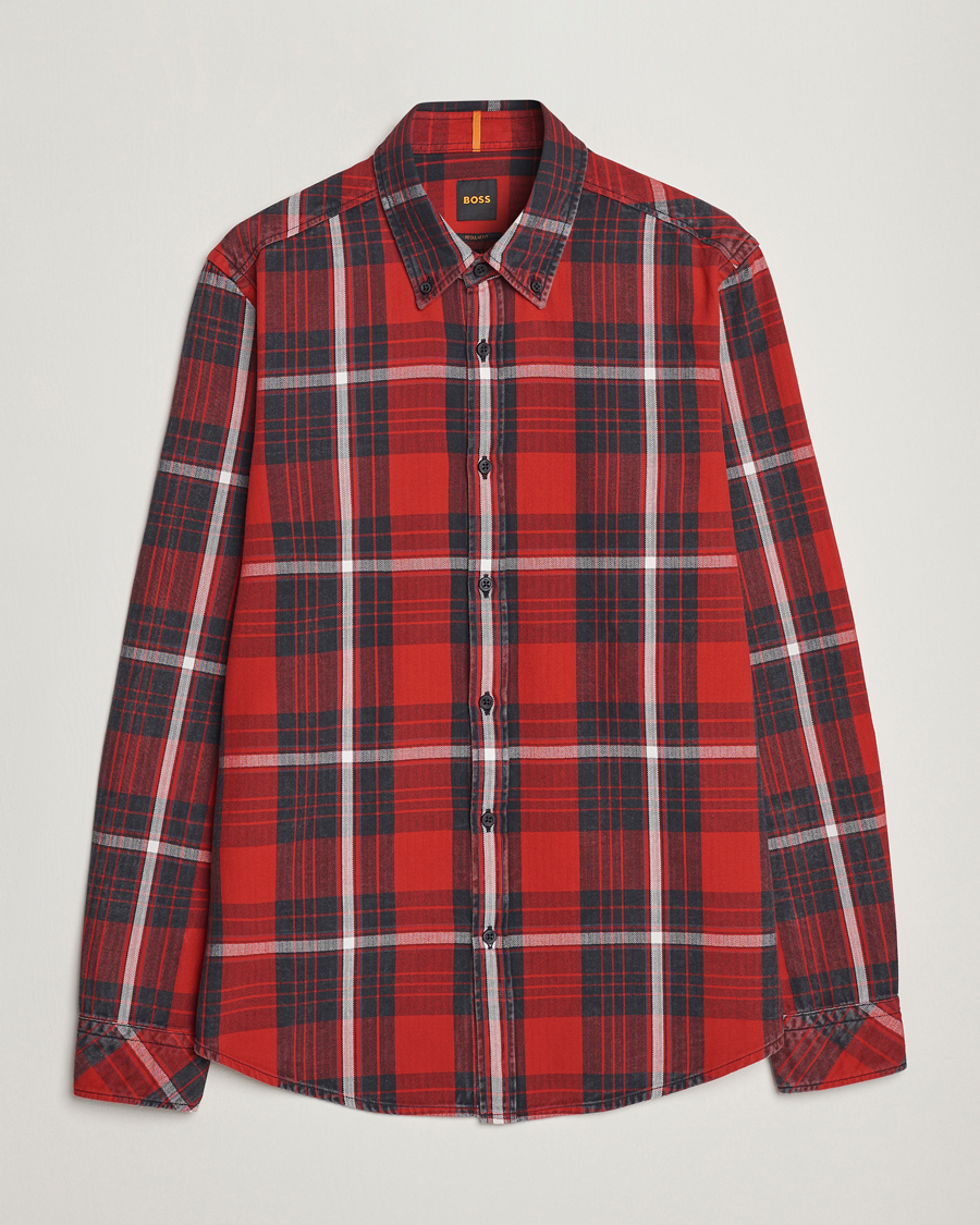 Herren | Hemden | BOSS ORANGE | Rickert Checked Shirt Red/Grey