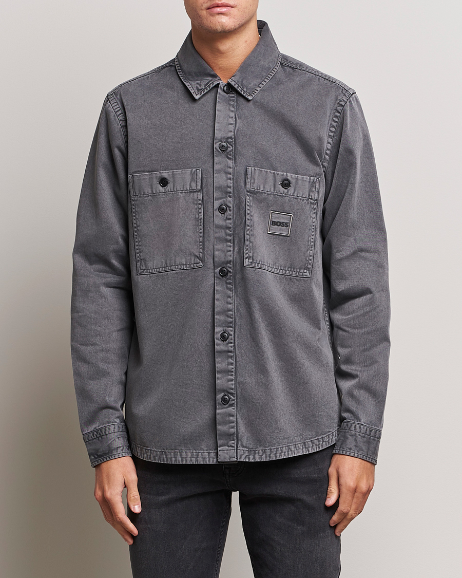 Herren | Hemden | BOSS ORANGE | Locky Pocket Overshirt Dark Grey