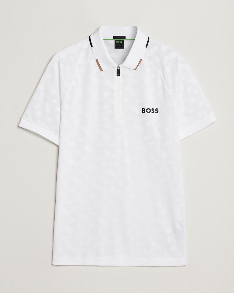 Herren | Poloshirts | BOSS GREEN | Philix MB Monogram Polo White