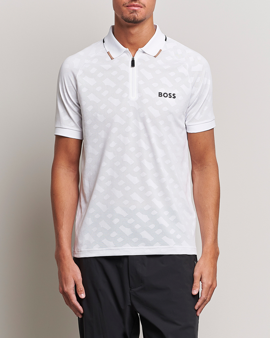 Herren | Poloshirts | BOSS GREEN | Philix MB Monogram Polo White