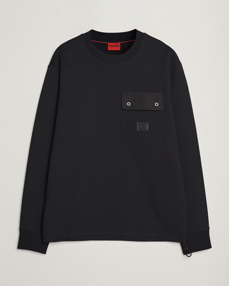 Herren | Pullover | HUGO | Dhaluli Pocket Crew Neck Sweatshirt Black
