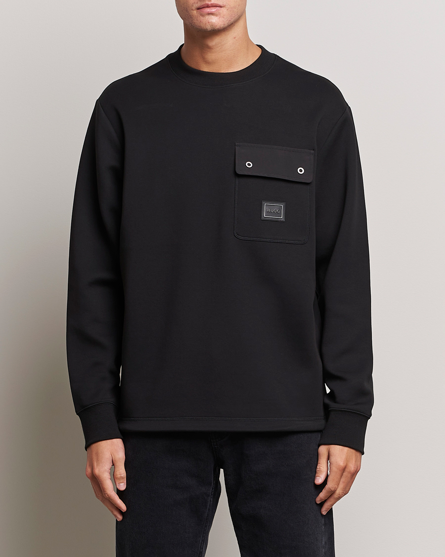 Herren | Pullover | HUGO | Dhaluli Pocket Crew Neck Sweatshirt Black