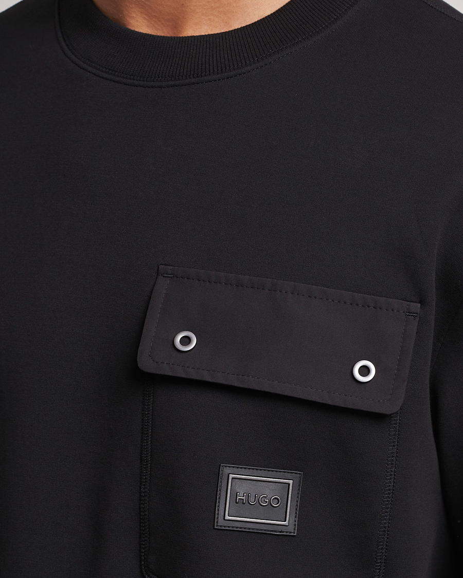 Herren | Pullover | HUGO | Dhaluli Pocket Crew Neck Sweatshirt Black