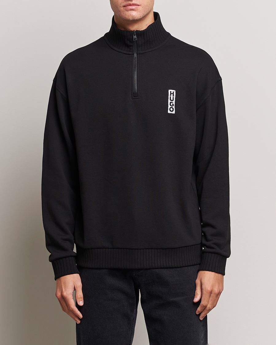 Herren | Pullover | HUGO | Dutzagata Logo Half Zip Sweater Black