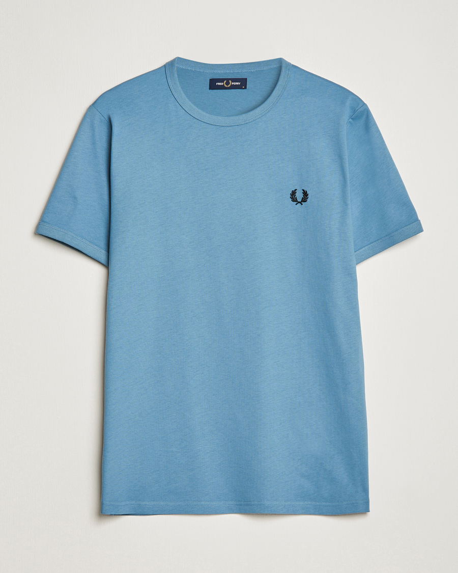 Herren | T-Shirts | Fred Perry | Ringer Cotton T-Shirt Ash Blue