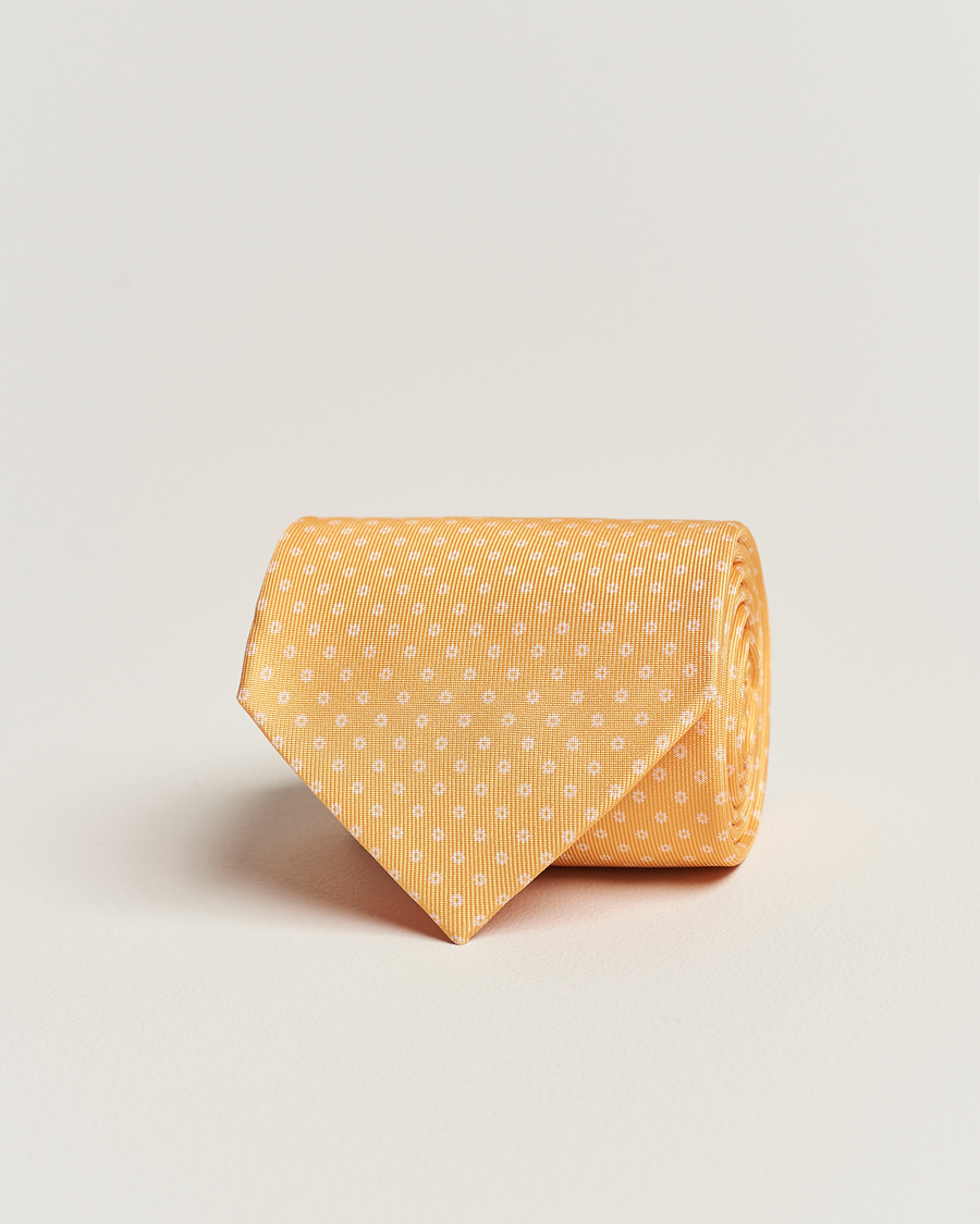 Herren | E. Marinella 3-Fold Printed Silk Tie Yellow | E. Marinella | 3-Fold Printed Silk Tie Yellow