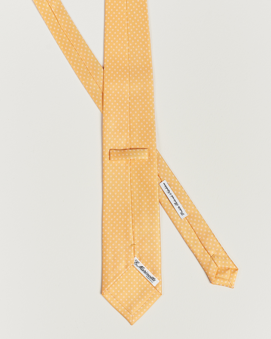 Herren | E. Marinella 3-Fold Printed Silk Tie Yellow | E. Marinella | 3-Fold Printed Silk Tie Yellow