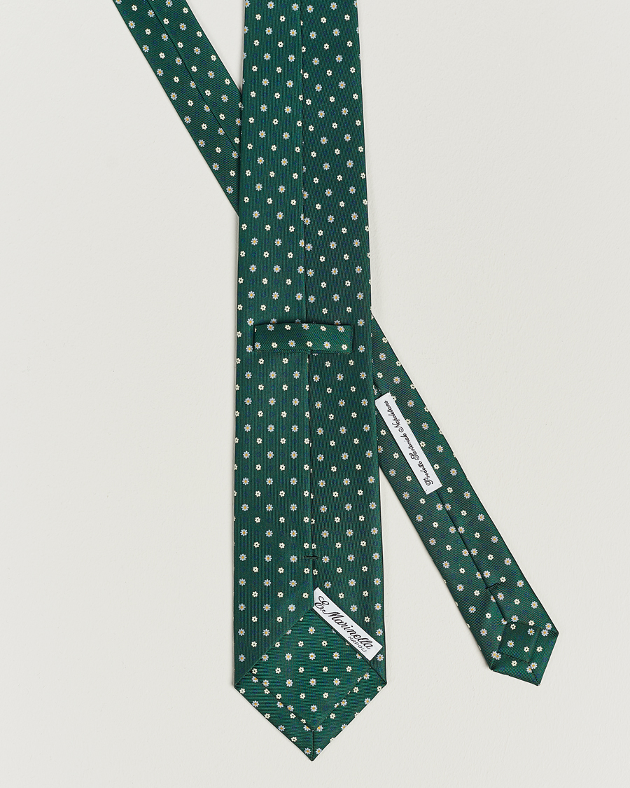Herren | E. Marinella 3-Fold Printed Silk Tie Racing Green | E. Marinella | 3-Fold Printed Silk Tie Racing Green
