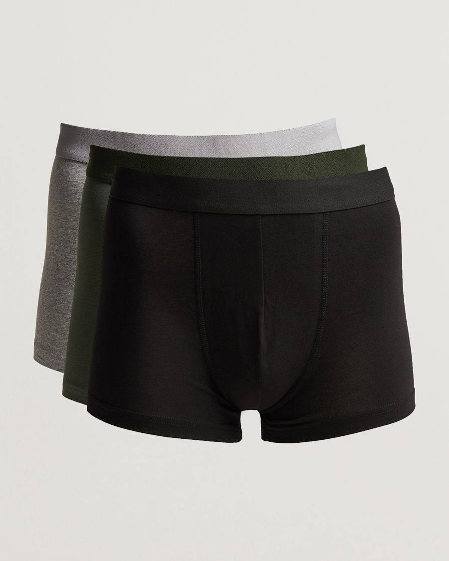 Herren | Unterwäsche | Bread & Boxers | 3-Pack Boxer Brief Black/Grey/Forest Green