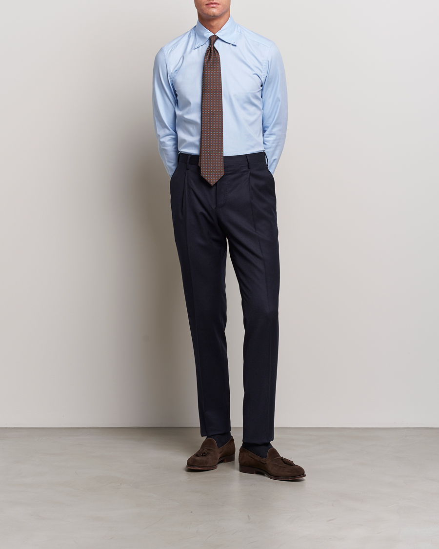 Herren | Hemden | Mazzarelli | Soft Washed Button Down Oxford Shirt Light Blue