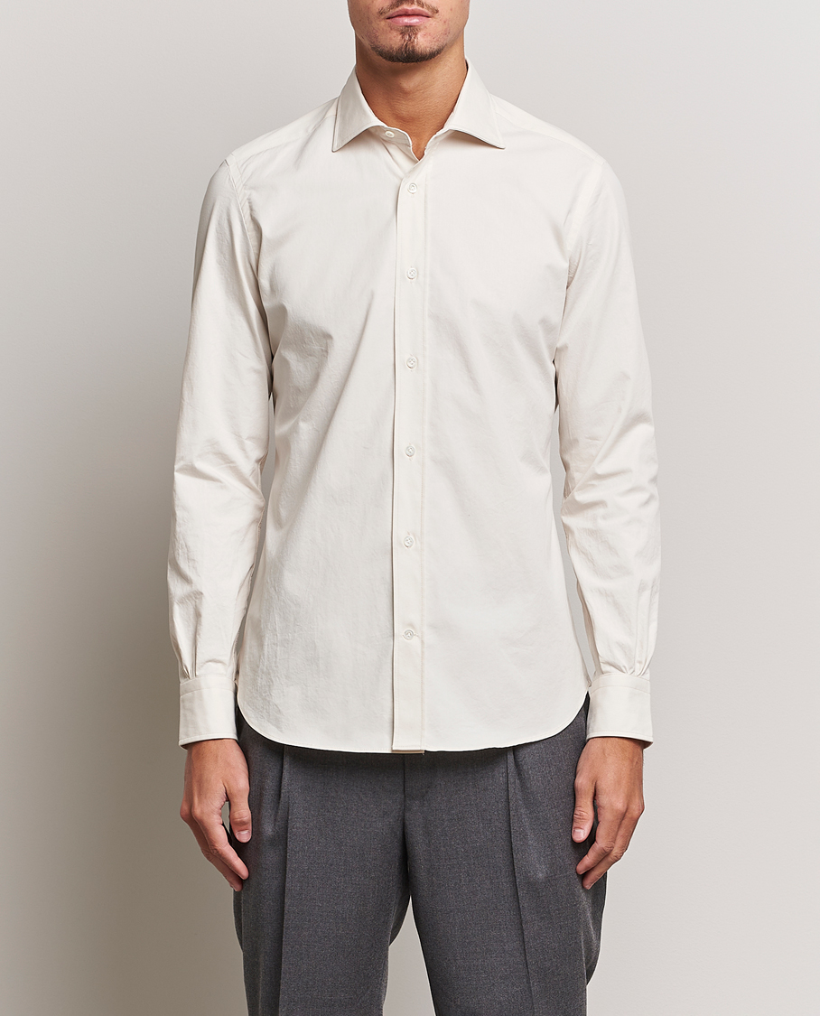 Herren | Freizeithemden | Mazzarelli | Soft Twill Cotton Shirt White