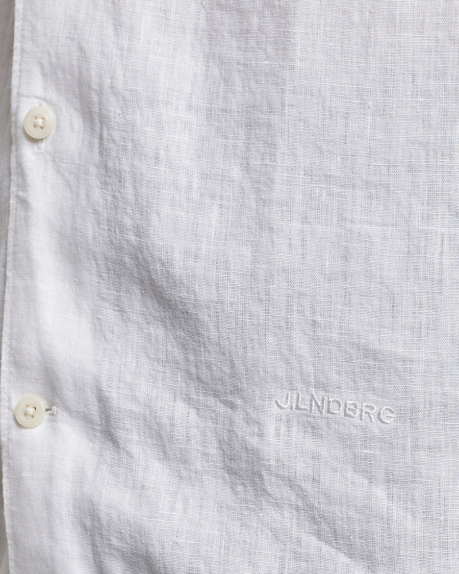 Herren | Hemden | J.Lindeberg | Reg Fit Linen Melange Short Sleeve Shirt White