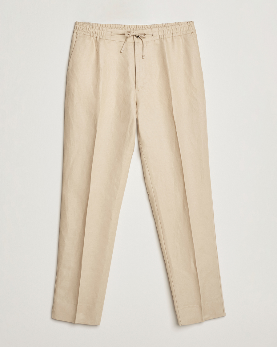 Herren | Hosen | J.Lindeberg | Baron Tencel/Linen Trousers Safari Beige