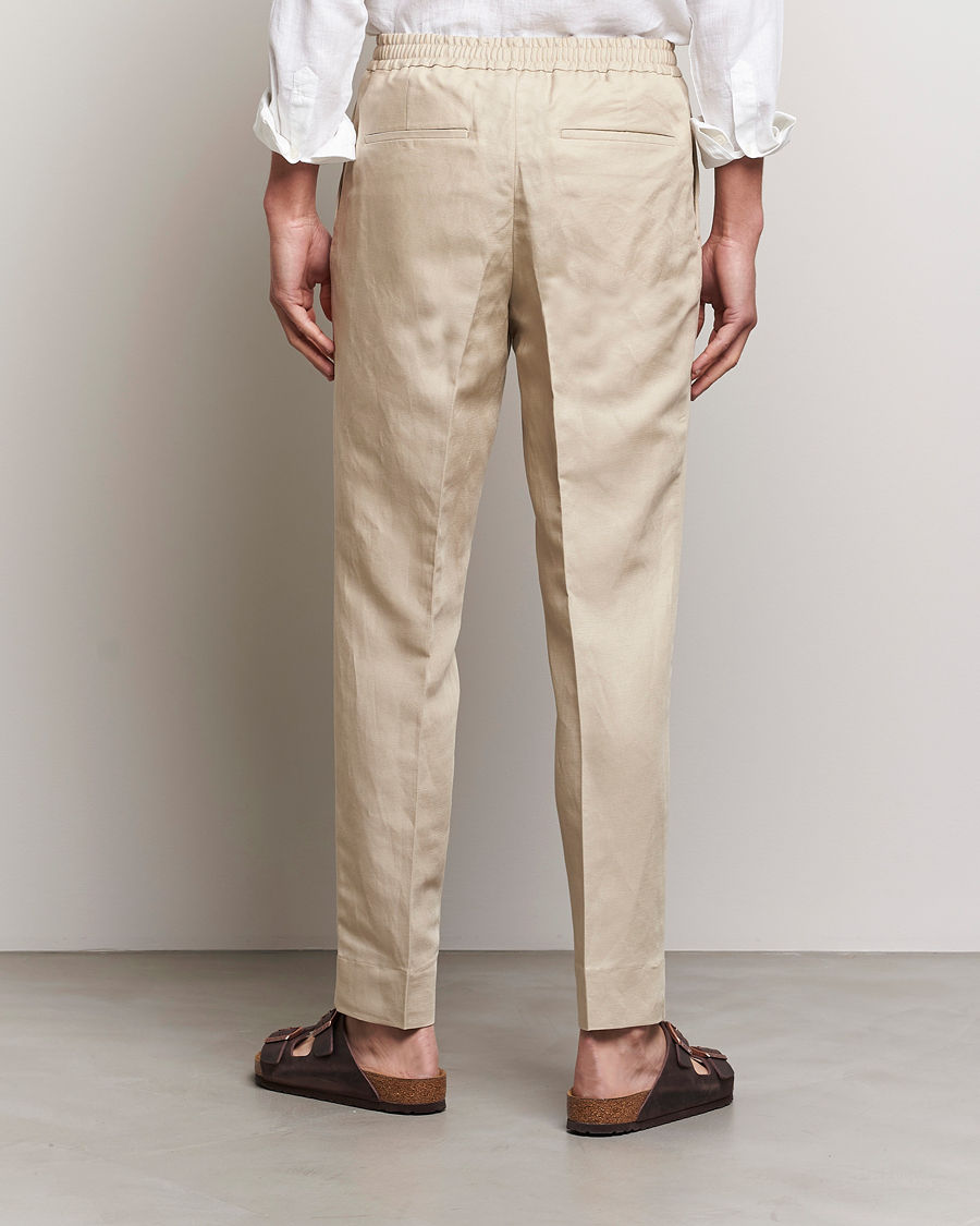 Herren | Hosen | J.Lindeberg | Baron Tencel/Linen Trousers Safari Beige