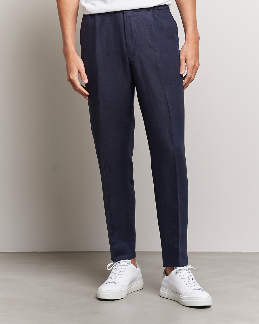 Herren | Hosen | J.Lindeberg | Baron Tencel/Linen Trousers Navy