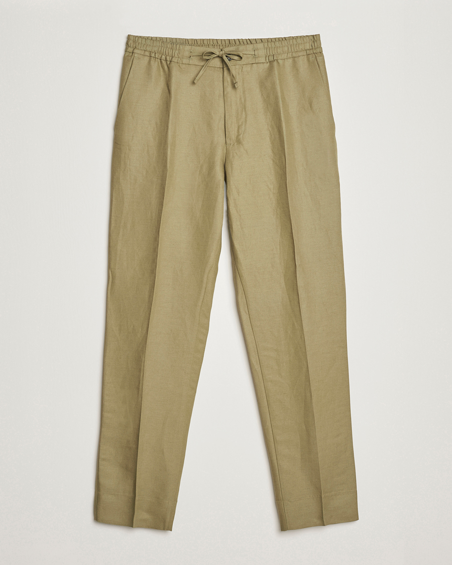Herren | Hosen | J.Lindeberg | Baron Tencel/Linen Trousers Aloe