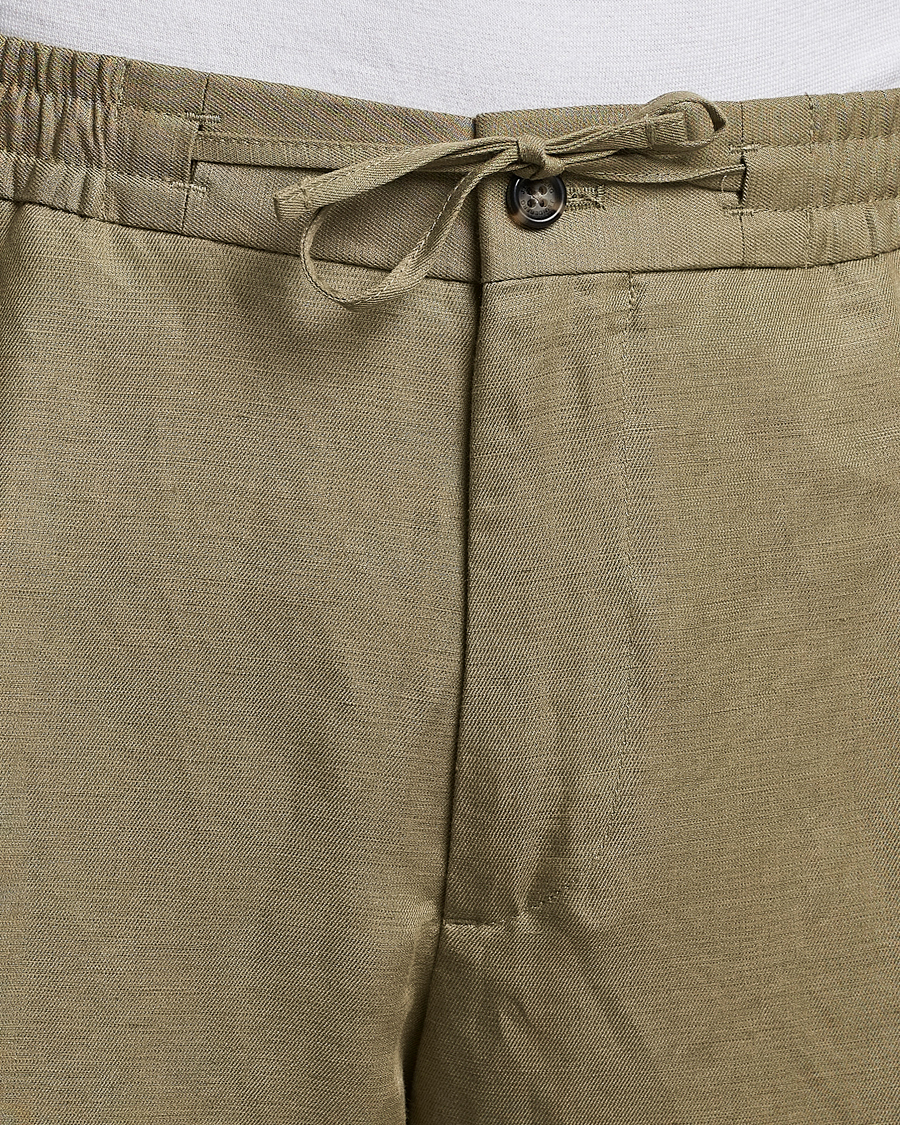 Herren | Hosen | J.Lindeberg | Baron Tencel/Linen Trousers Aloe