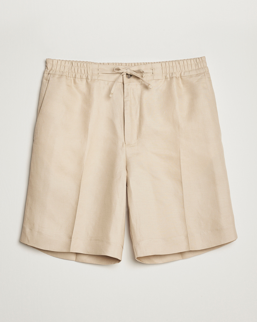 Herren | Shorts | J.Lindeberg | Baron Tencel/Linen Shorts Safari Beige