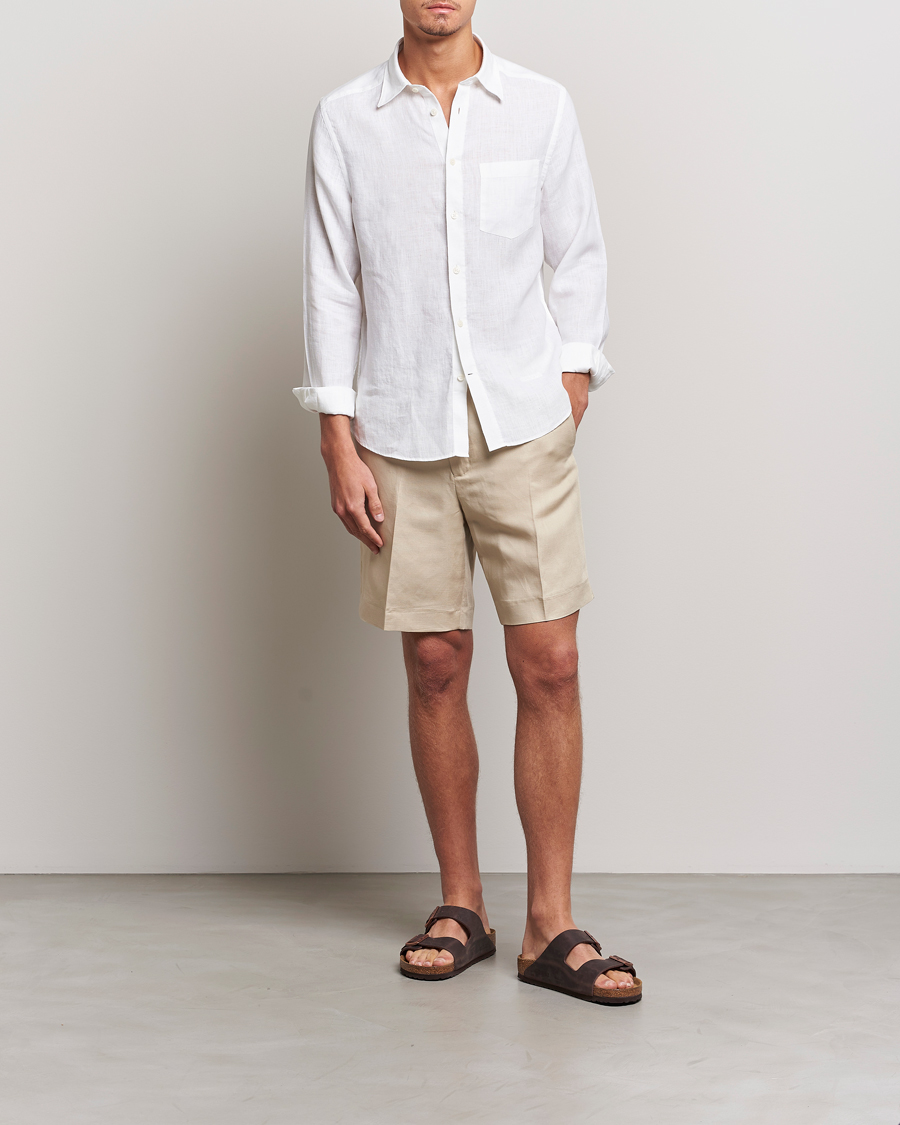 Herren | Shorts | J.Lindeberg | Baron Tencel/Linen Shorts Safari Beige