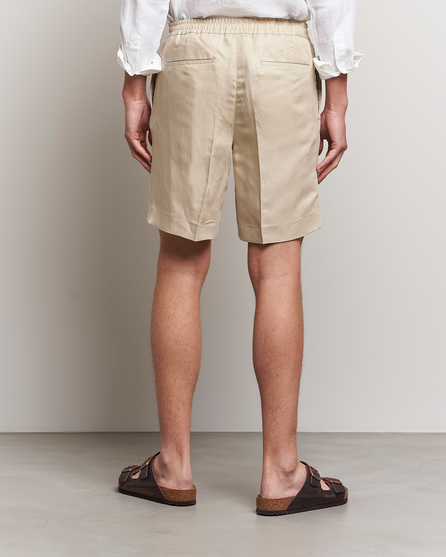 Herren | Shorts | J.Lindeberg | Baron Tencel/Linen Shorts Safari Beige