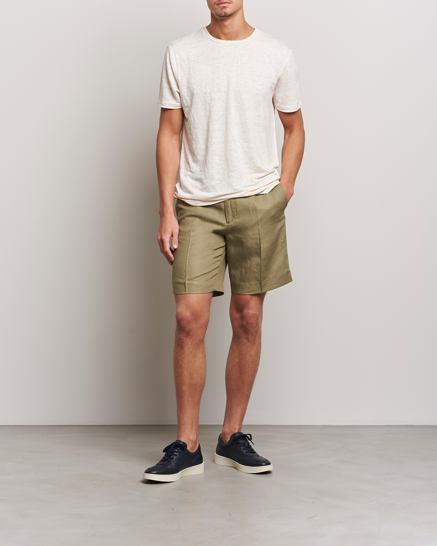 Herren | Shorts | J.Lindeberg | Baron Tencel/Linen Shorts Aloe