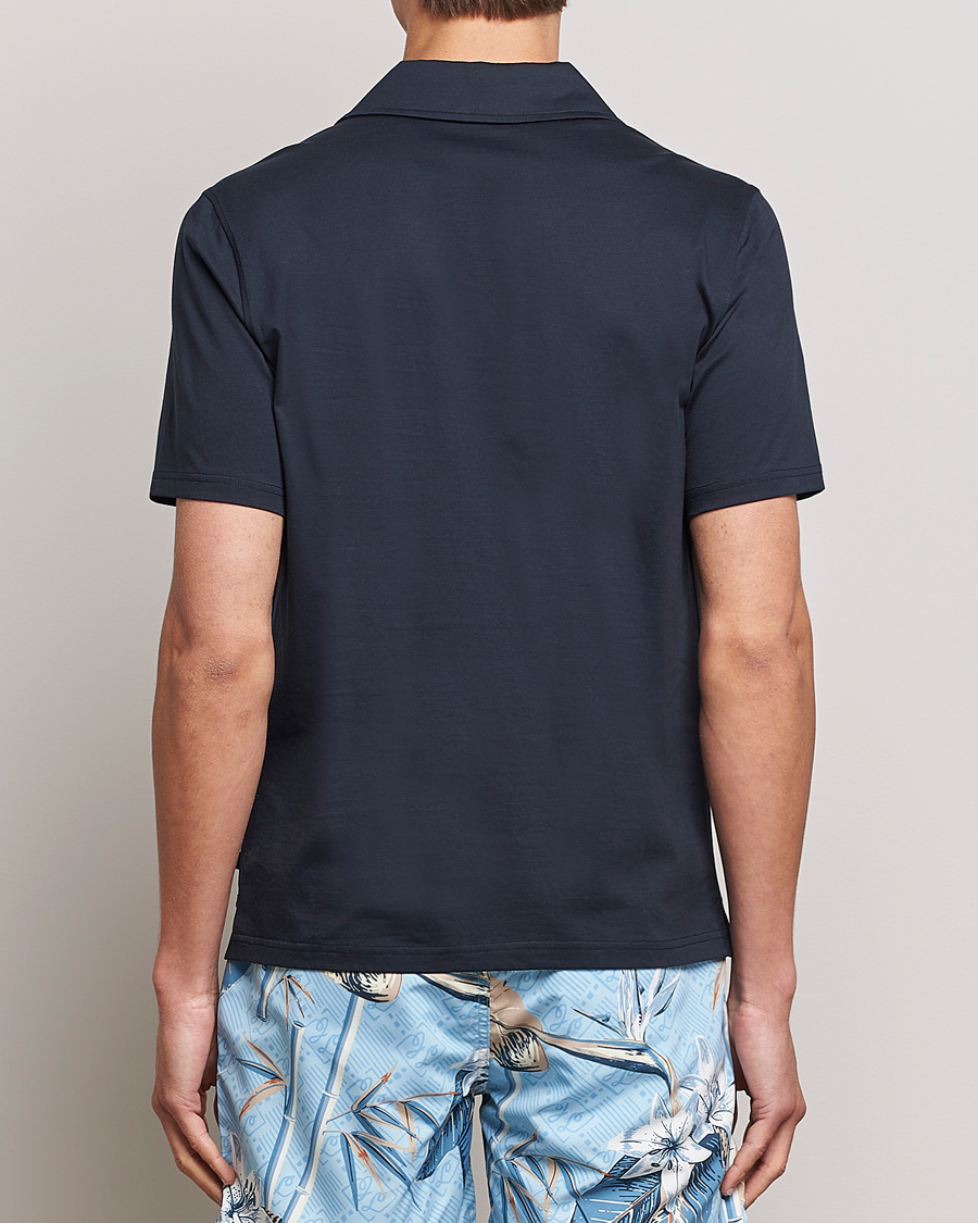 Herren | Poloshirts | J.Lindeberg | Asher Open Collar Polo Shirt Navy