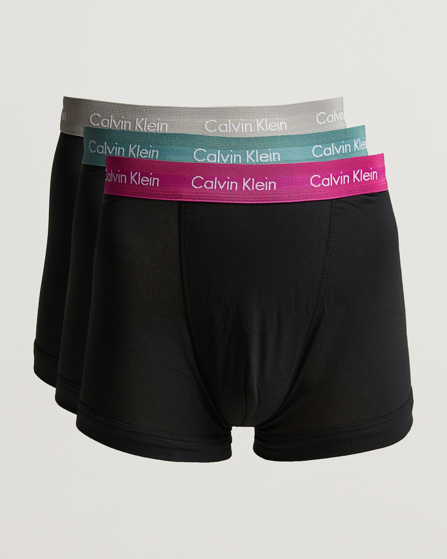 Herren | Unterwäsche | Calvin Klein | Cotton Stretch 3-Pack Trunk Pink/Grey/Green