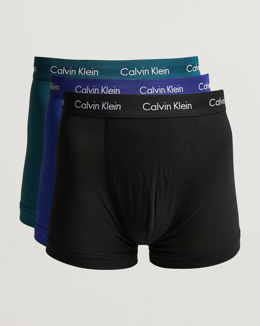 Herren | Unterwäsche | Calvin Klein | Cotton Stretch 3-Pack Trunk Blue/Black/Green