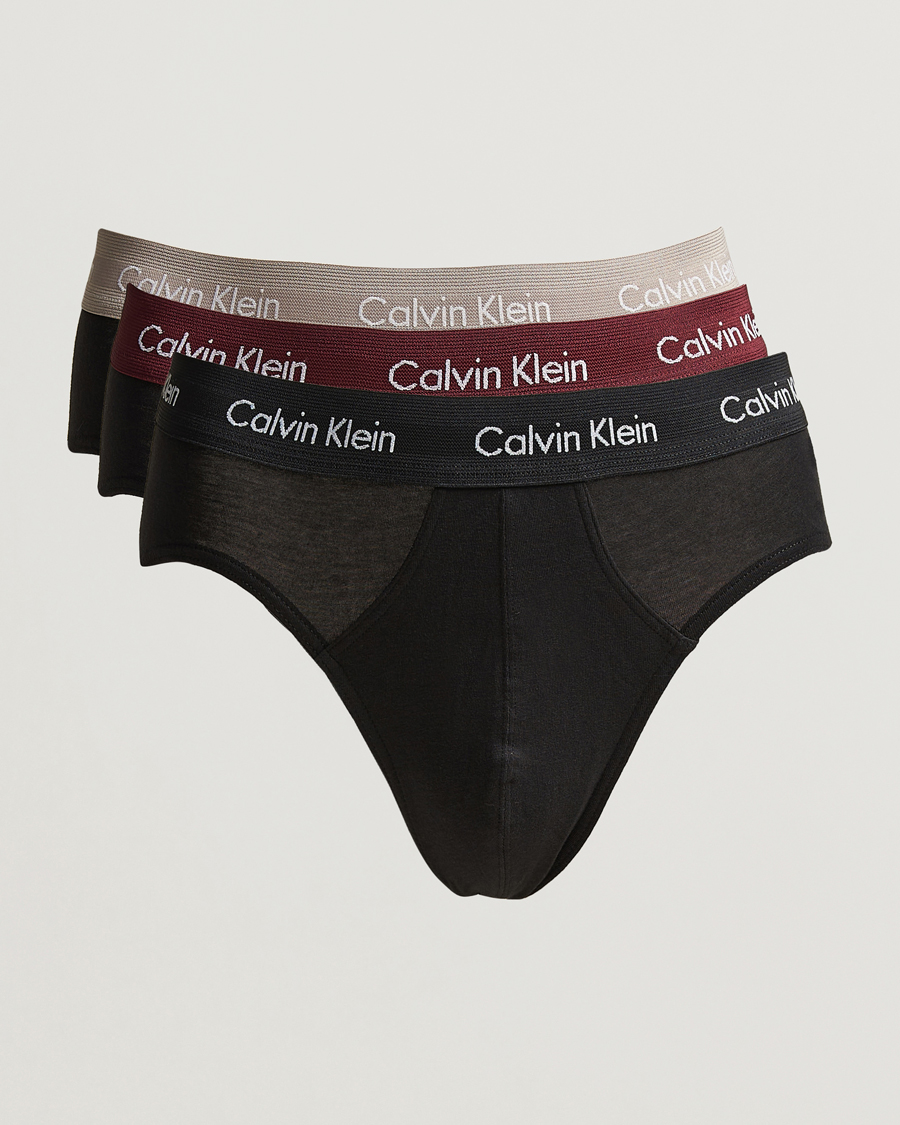 Herren | Unterwäsche | Calvin Klein | Cotton Stretch Hip Breif 3-Pack Black/Port Red/Grey