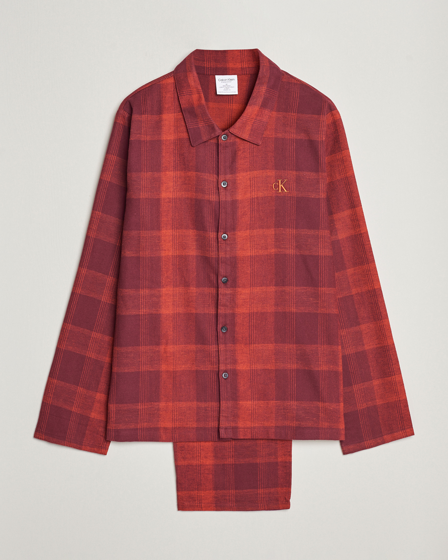 Herren | Schlafanzüge & Bademäntel | Calvin Klein | Cotton Checked Pyjama Set Red
