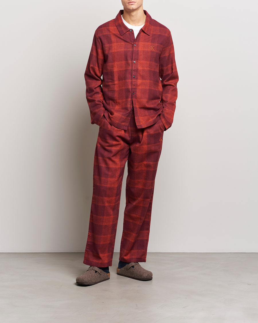 Herren | Schlafanzüge & Bademäntel | Calvin Klein | Cotton Checked Pyjama Set Red