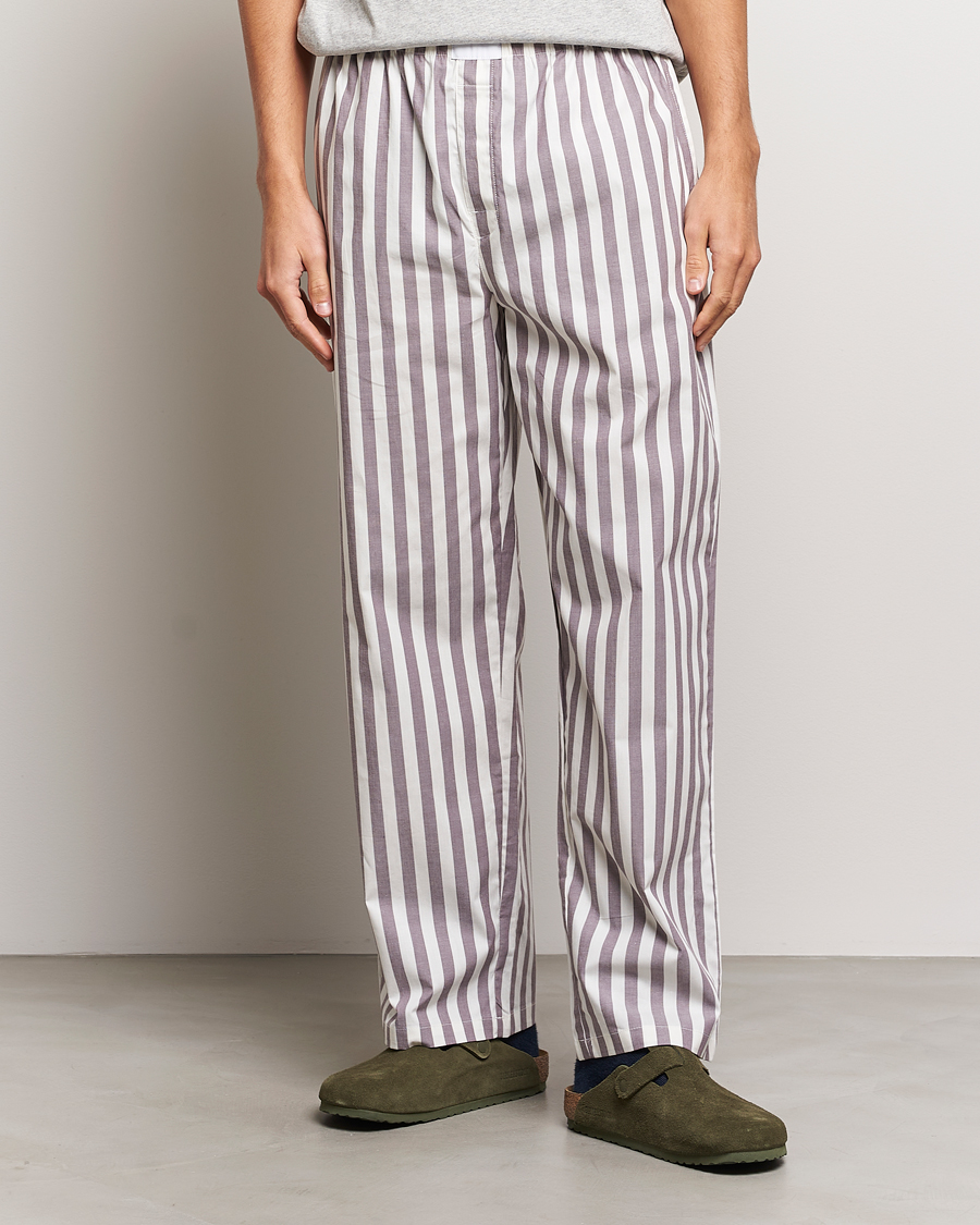 Herren | Schlafanzüge & Bademäntel | Calvin Klein | Cotton Striped Pyjama Pants White/Grey