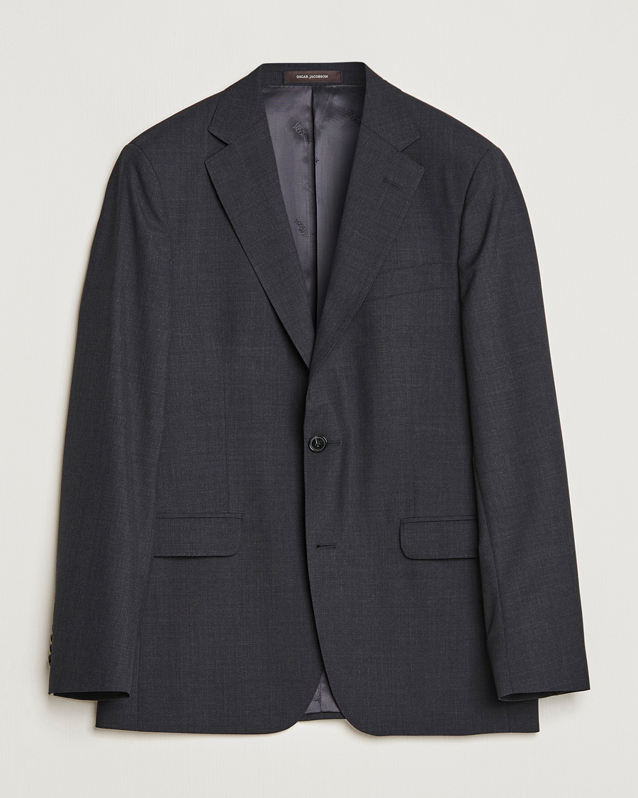 Herren | Sakkos | Oscar Jacobson | Falk Wool Blazer Grey
