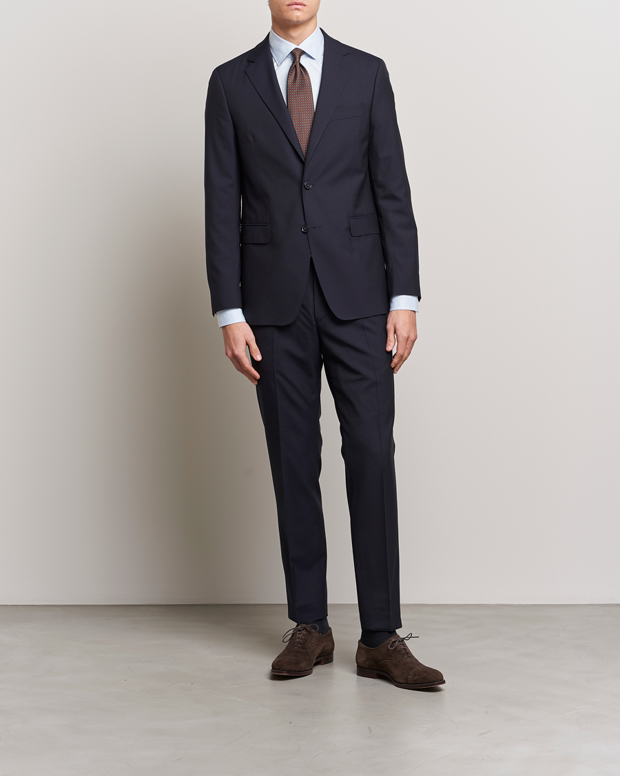 Herren | Hosen | Oscar Jacobson | Denz Wool Trousers Navy