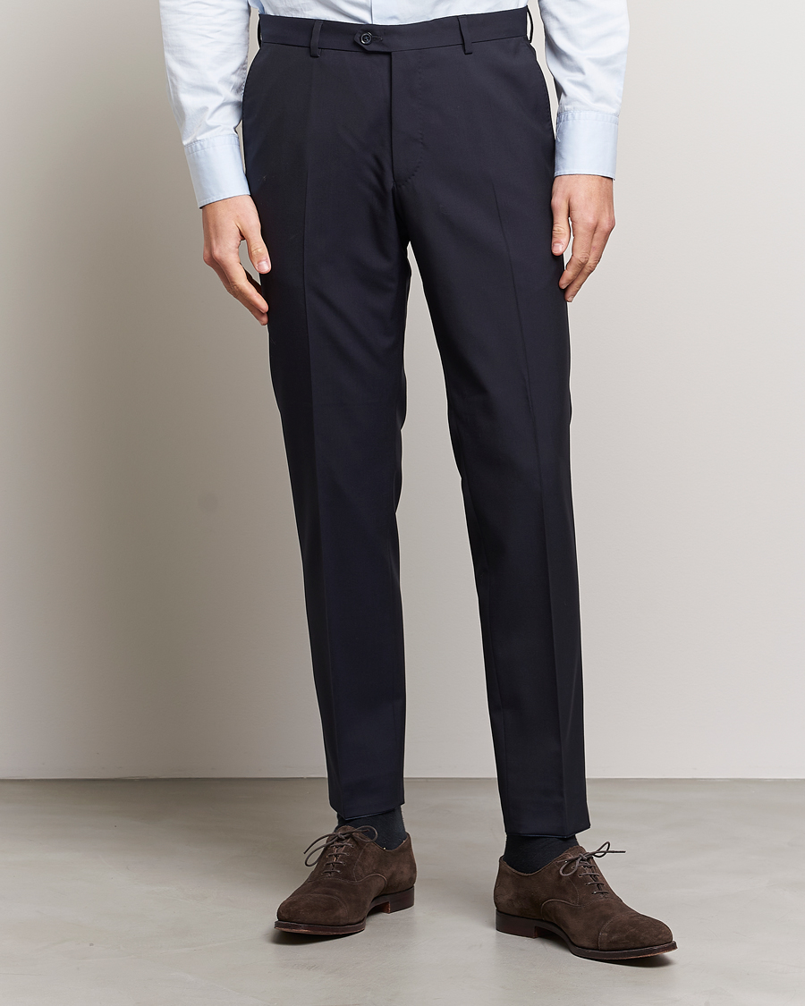 Herren | Anzughosen | Oscar Jacobson | Denz Wool Trousers Navy