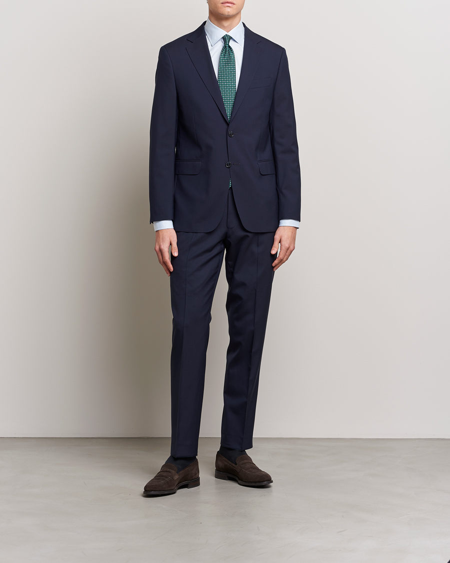 Herren | Hosen | Oscar Jacobson | Diego Wool Trousers Blue