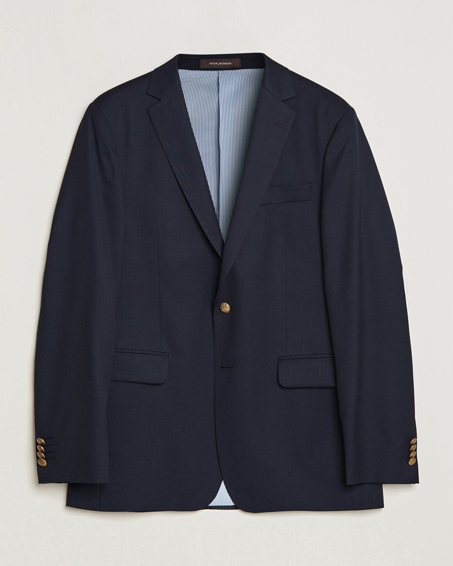 Herren | Sakkos | Oscar Jacobson | John Club Wool Blazer Navy