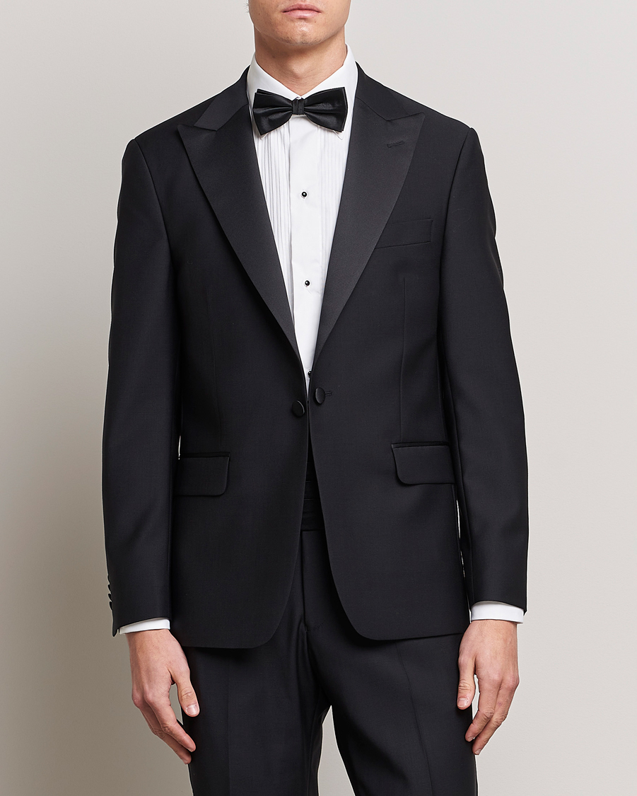 Herren | Black Tie | Oscar Jacobson | Frampton Wool Tuxedo Blazer Black