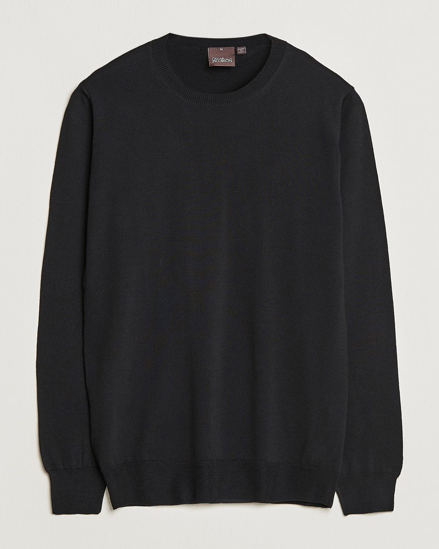 Herren | Pullover | Oscar Jacobson | Custer Merino Wool Roundneck Black