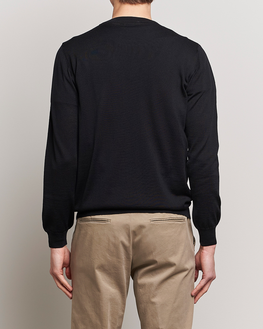 Herren | Pullover | Oscar Jacobson | Custer Merino Wool Roundneck Black