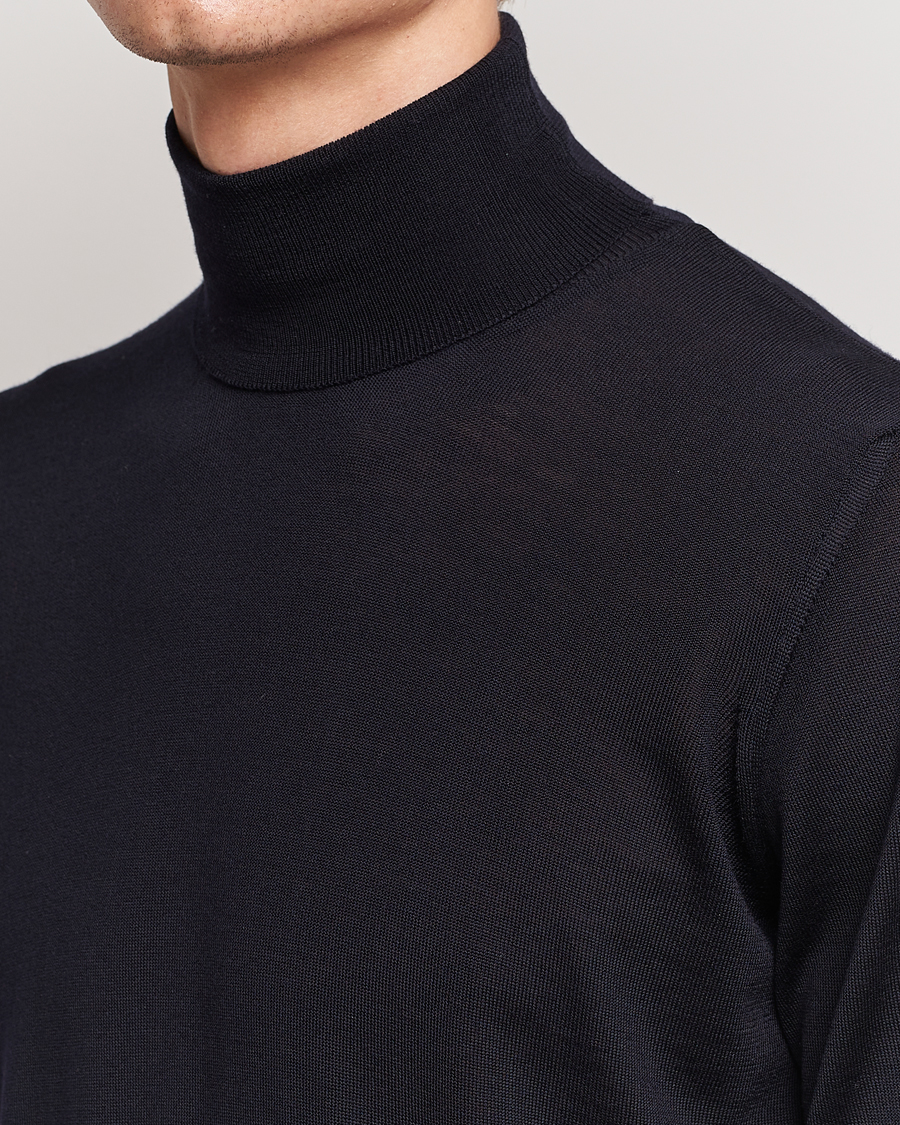 Herren | Pullover | Oscar Jacobson | Cole Merino Wool Rollneck Navy