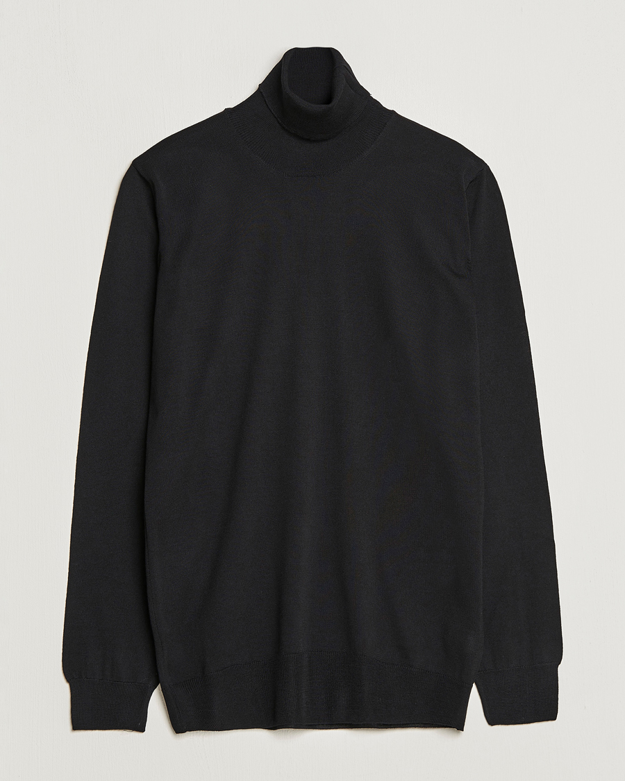 Herren | Pullover | Oscar Jacobson | Cole Merino Wool Rollneck Black