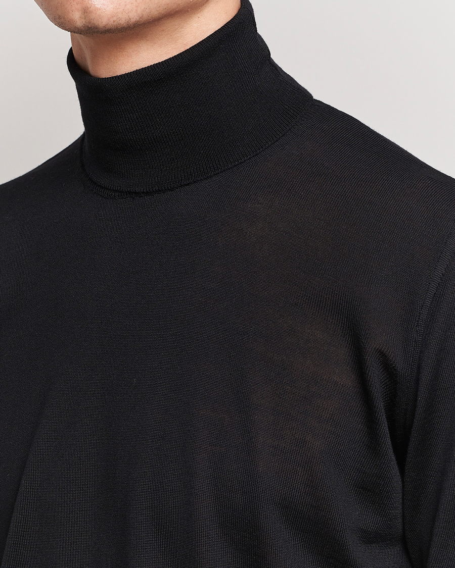 Herren | Pullover | Oscar Jacobson | Cole Merino Wool Rollneck Black
