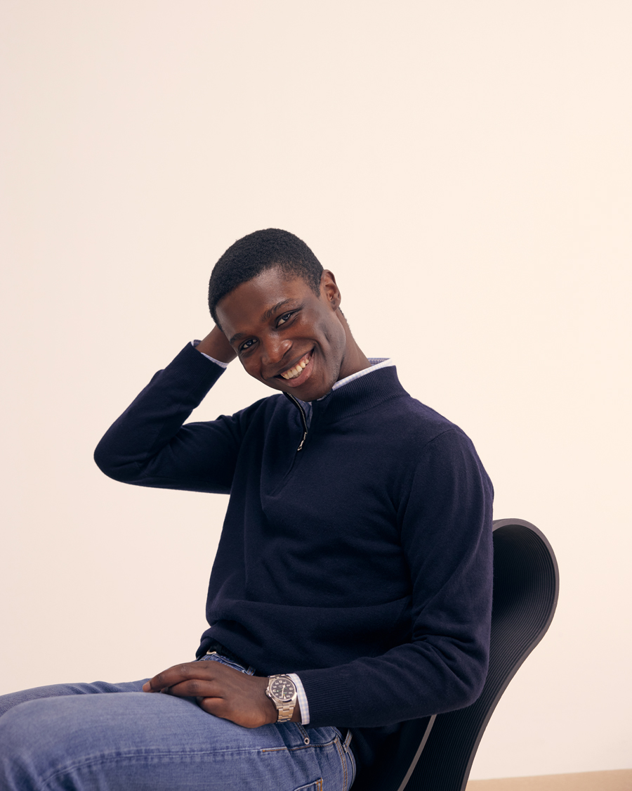 Herren | Pullover | Oscar Jacobson | Patton Wool Half-Zip Navy