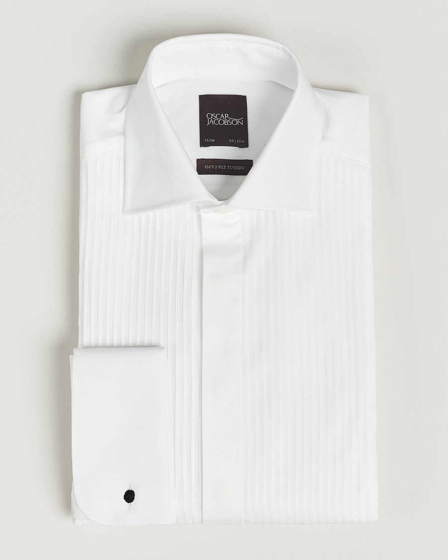 Herren | Hemden | Oscar Jacobson | Slim Fit Cut Away Tuxedo Double Cuff White