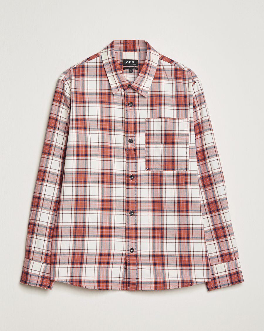 Herren | Hemden | A.P.C. | Graham Checked Overshirt Ecru/Red