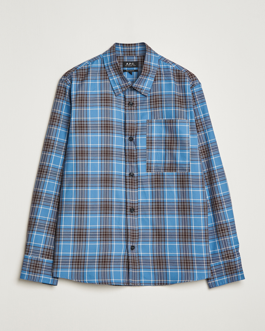 Herren | Hemden | A.P.C. | Graham Checked Overshirt Clear Blue