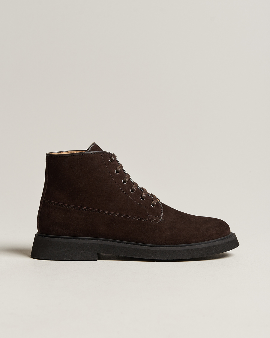 Herren | A.P.C. Suede Lace Up Boots Dark Brown | A.P.C. | Suede Lace Up Boots Dark Brown