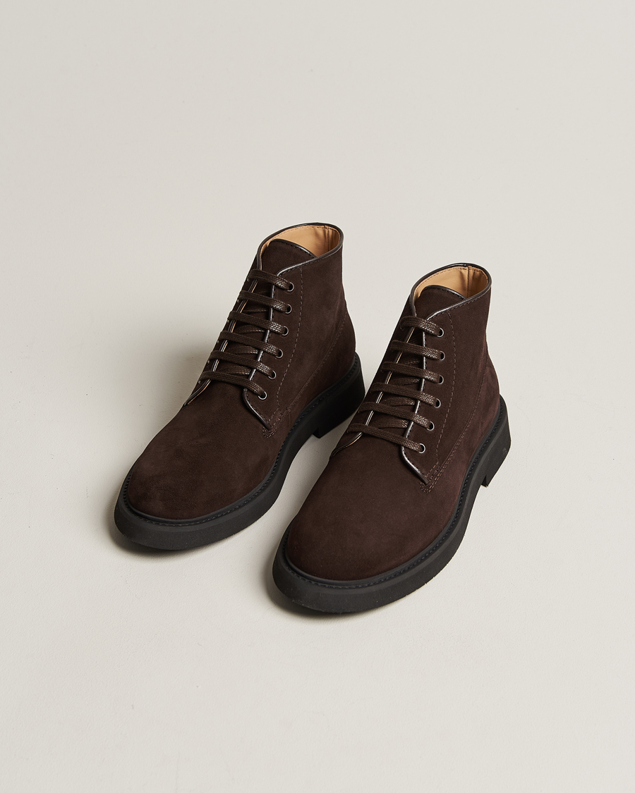 Herren | A.P.C. Suede Lace Up Boots Dark Brown | A.P.C. | Suede Lace Up Boots Dark Brown